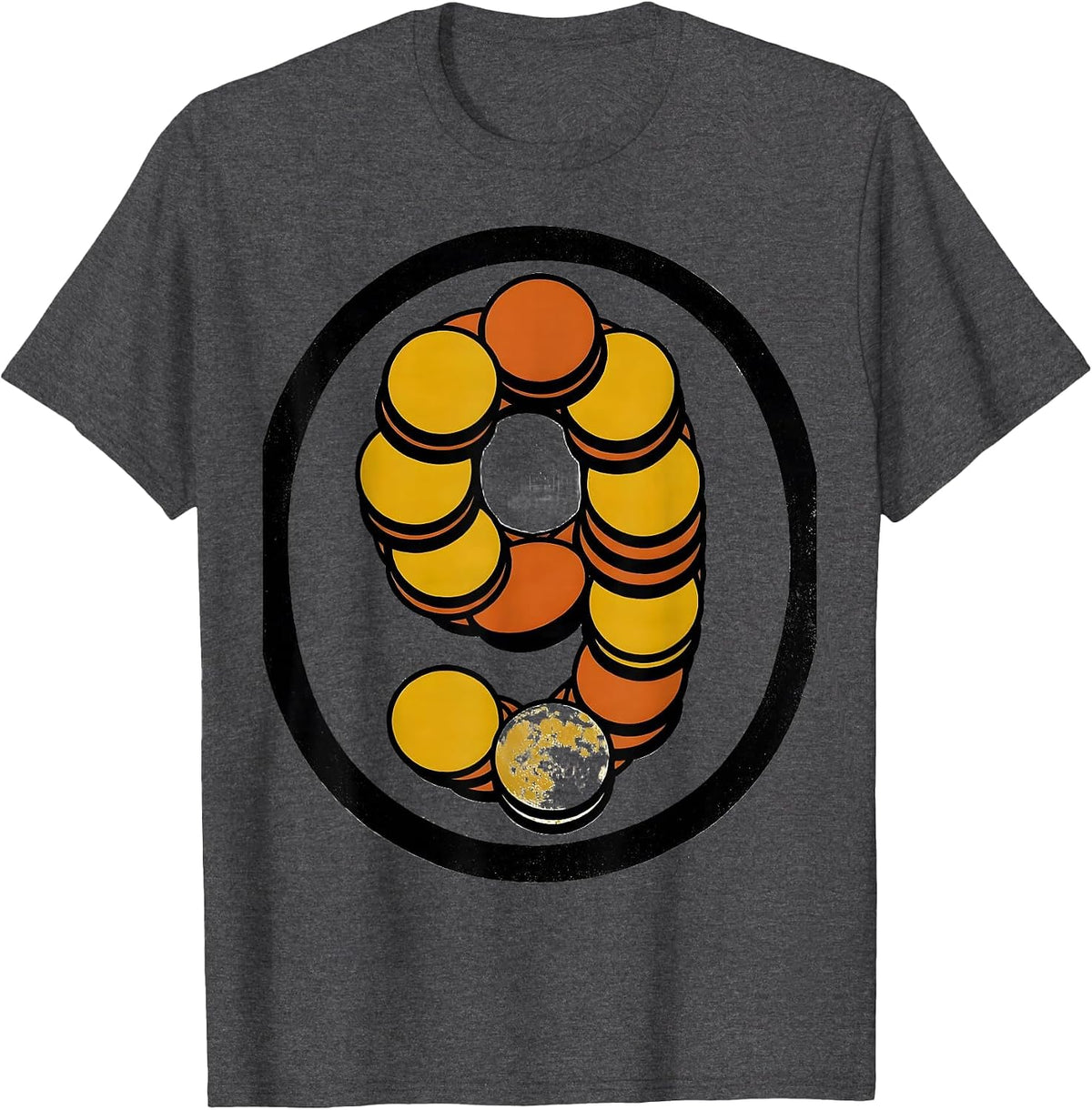 Nine Planets Poster-Style Pluto Demotion Humor T-Shirt - Dark Heather Grey