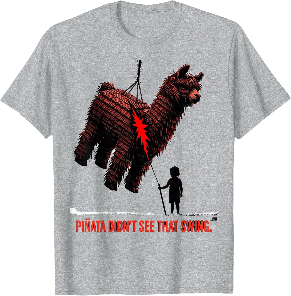 Men's Piñata Didn't See That Swing Funny Bruh Its My Birthday T-Shirt - Heather Grey