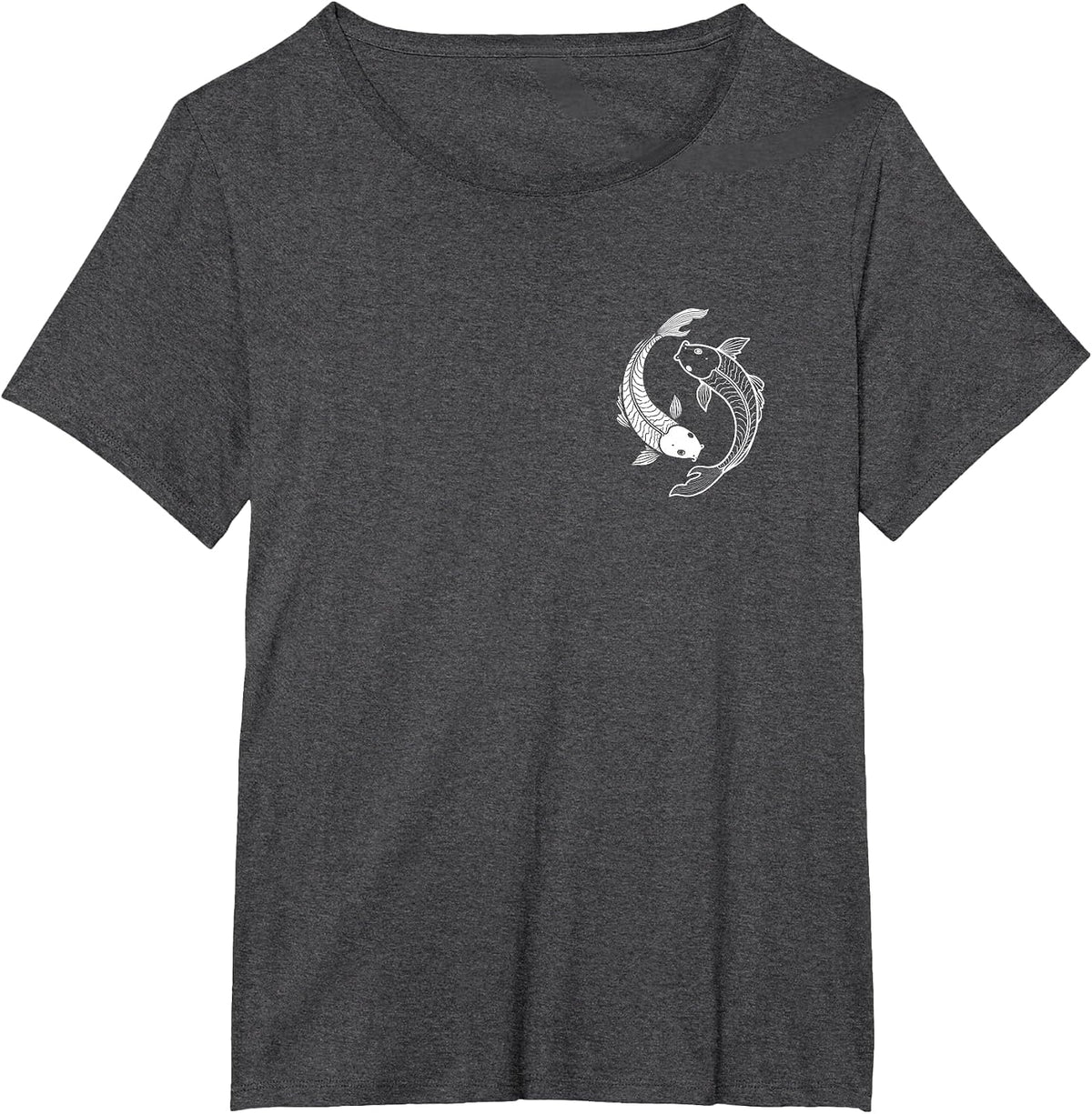 Yin Yang Koi Fish T-Shirt - Dark Heather Grey