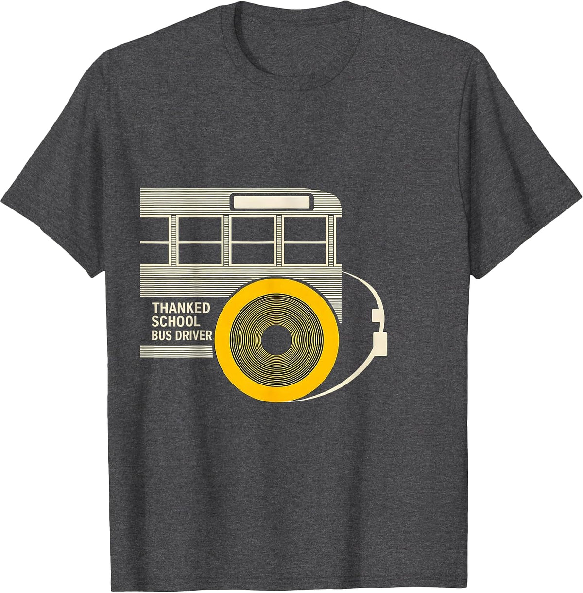 Men's Thanked School Bus Driver Funny Appreciation Gift T-Shirt - Dark Heather Grey