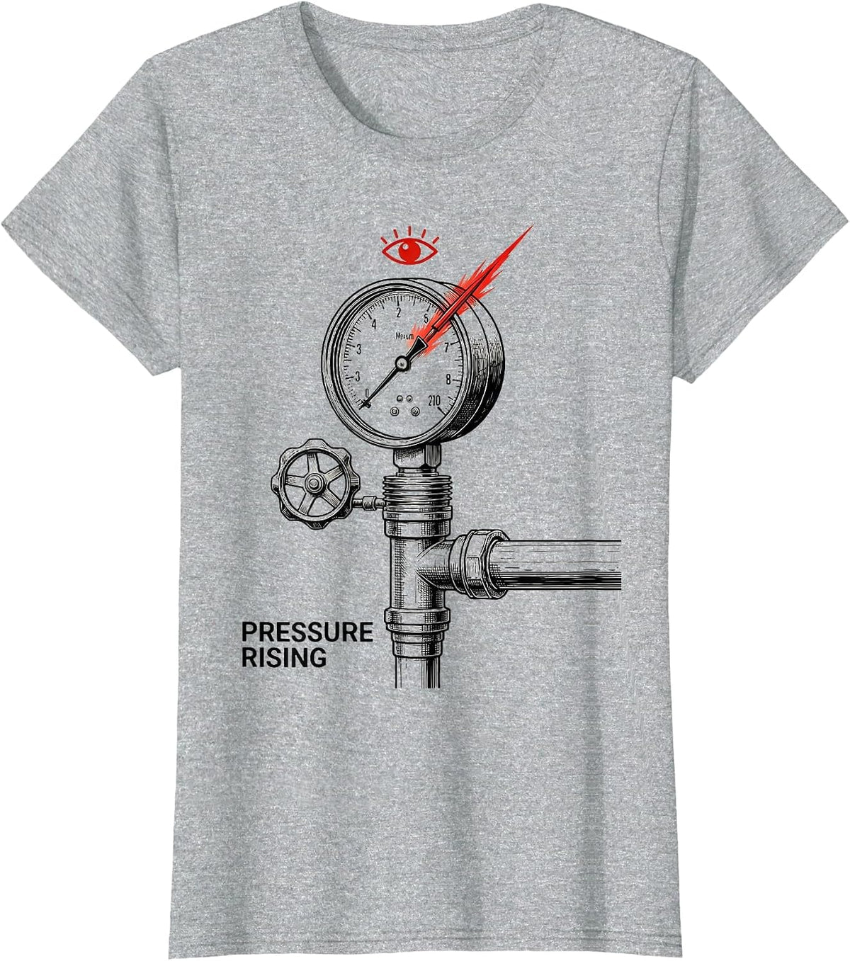 P-Trap Schematic Plumbing Joke Trade Humor T-Shirt - Heather Grey