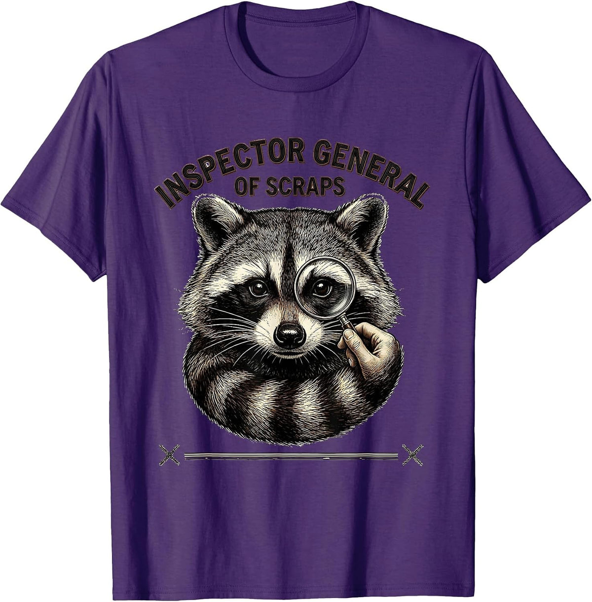 Inspector General Of Scraps Funny Raccoon Trash Panda Humor T-Shirt - Purple