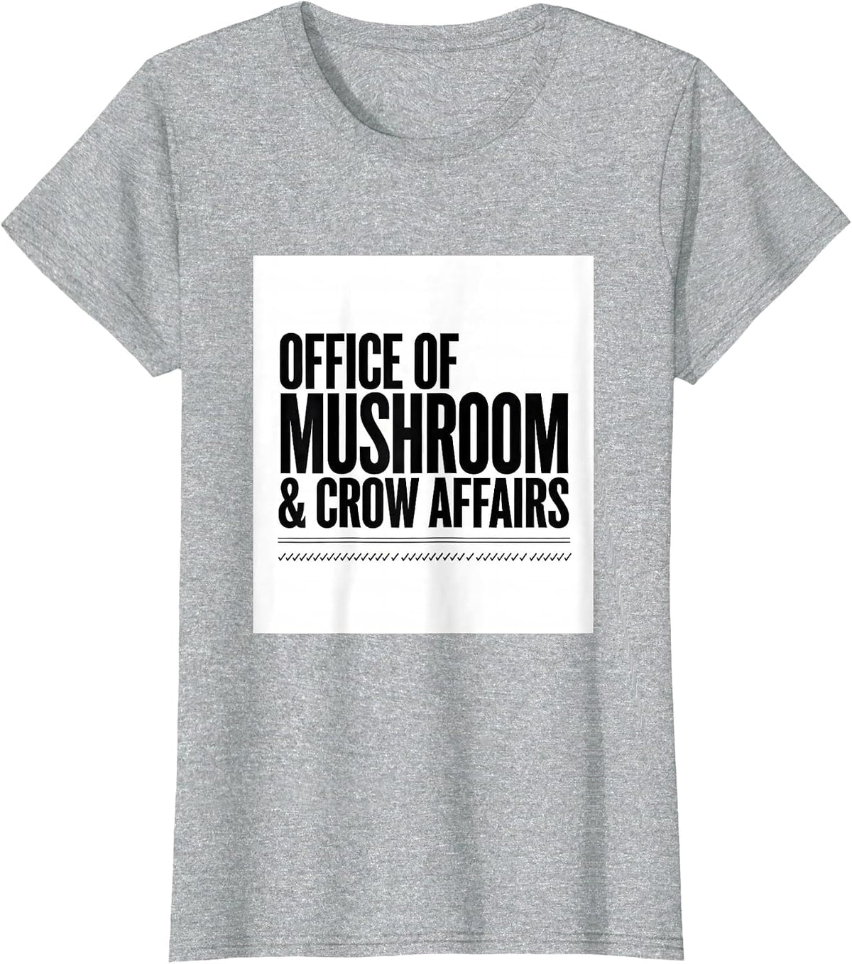Office Of Mushroom & Crow Affairs Whimsical Gothic T-Shirt - Heather Grey