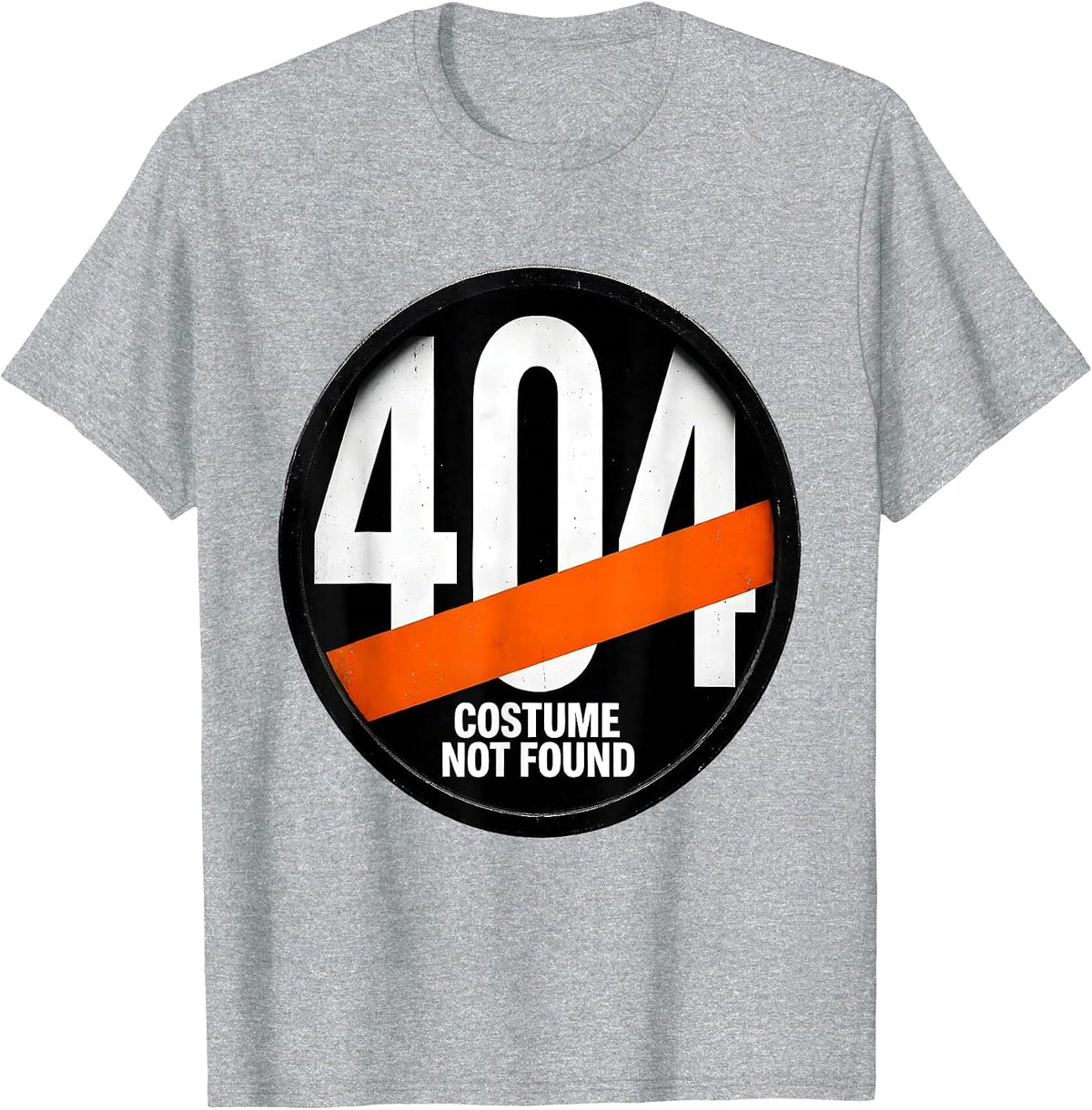 Men's 404 Error Costume Not Found Brutalist Geek Humor Halloween T-Shirt - Heather Grey