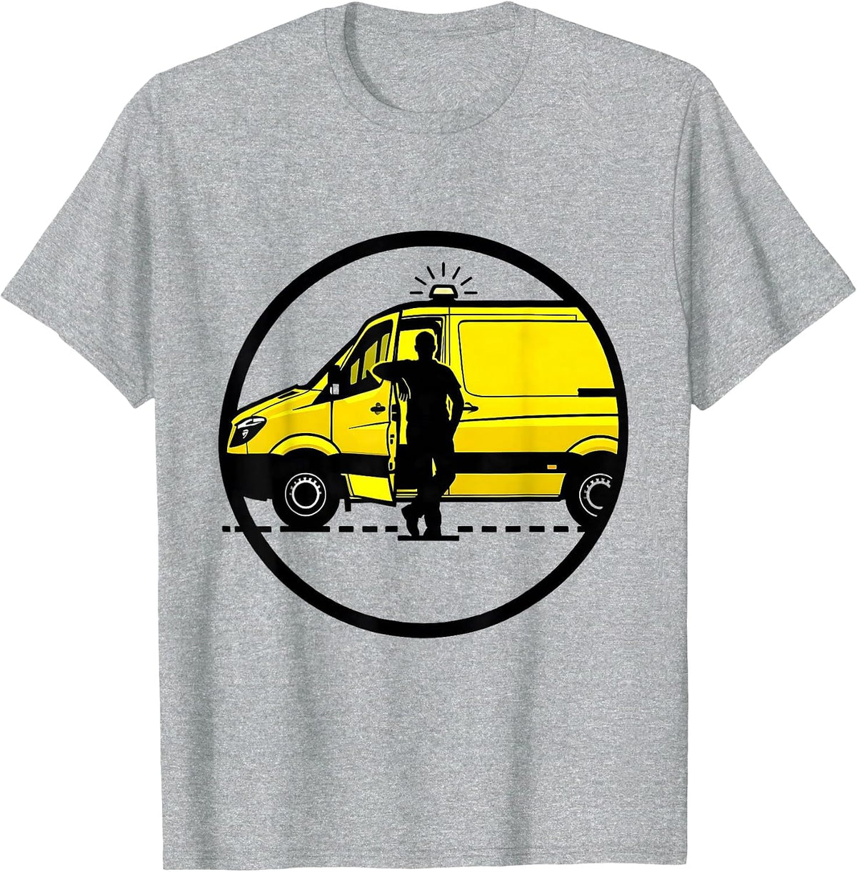 Men's EMS Mannequin Stencil Calm Dark Humor Paramedic Gift T-Shirt - Heather Grey