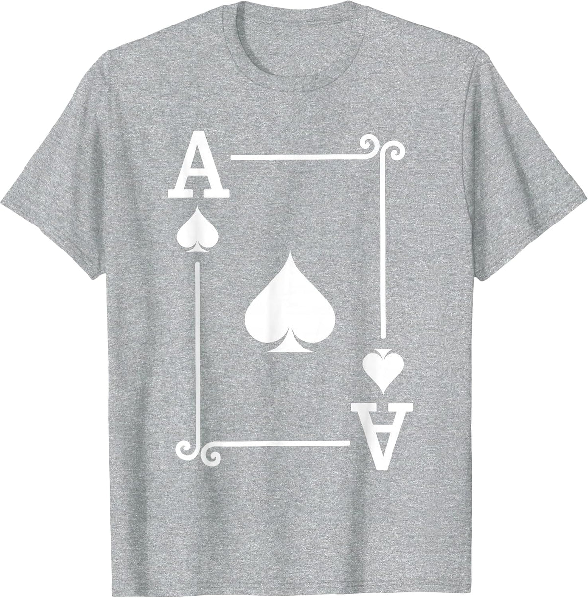 Playing Cards - Matching Spades Card Suits - Ace Card T-Shirt - Heather Grey