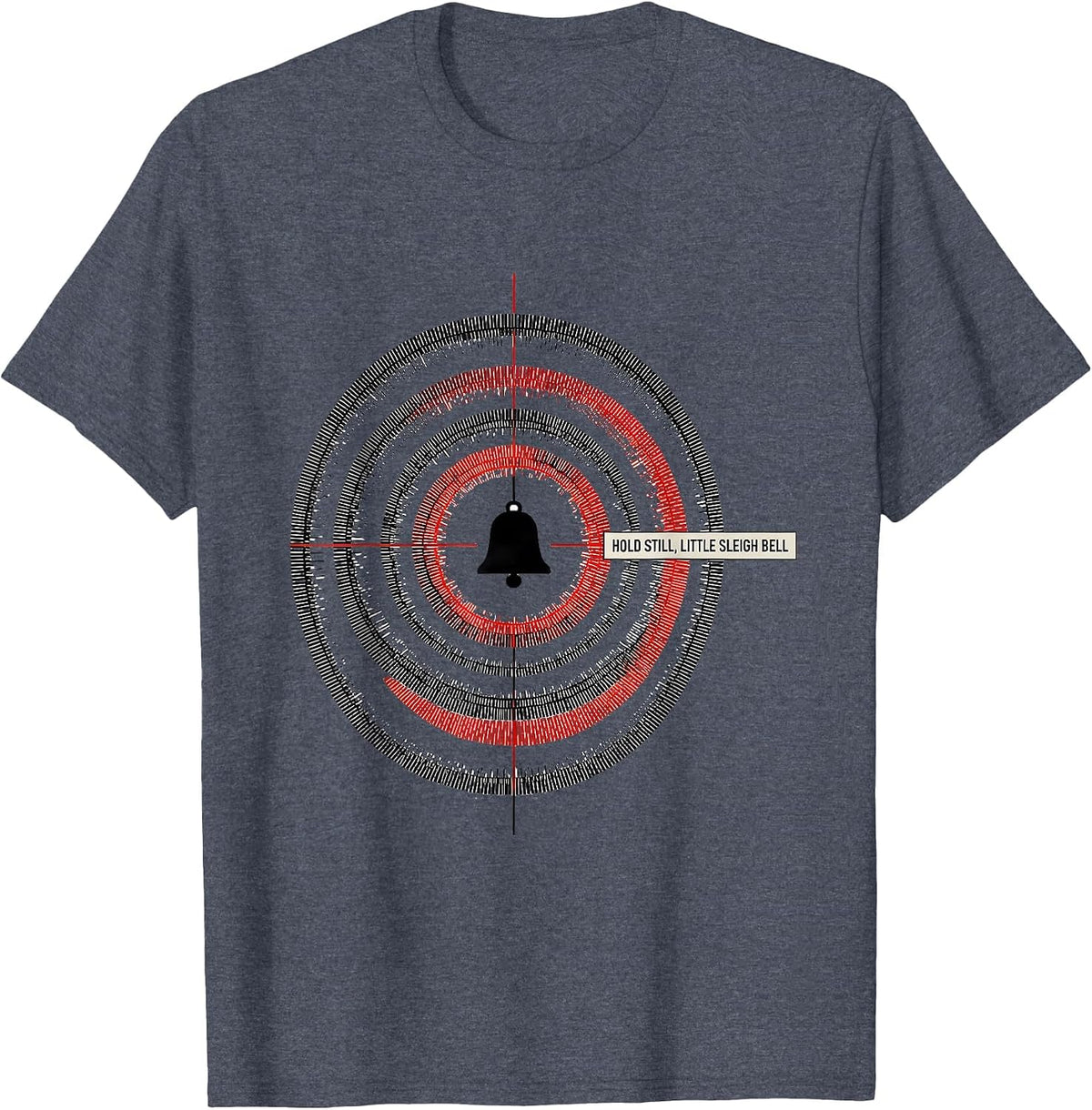 Hold Still Little Sleigh Bell Geometric Radiology Tech T-Shirt - Heather Blue