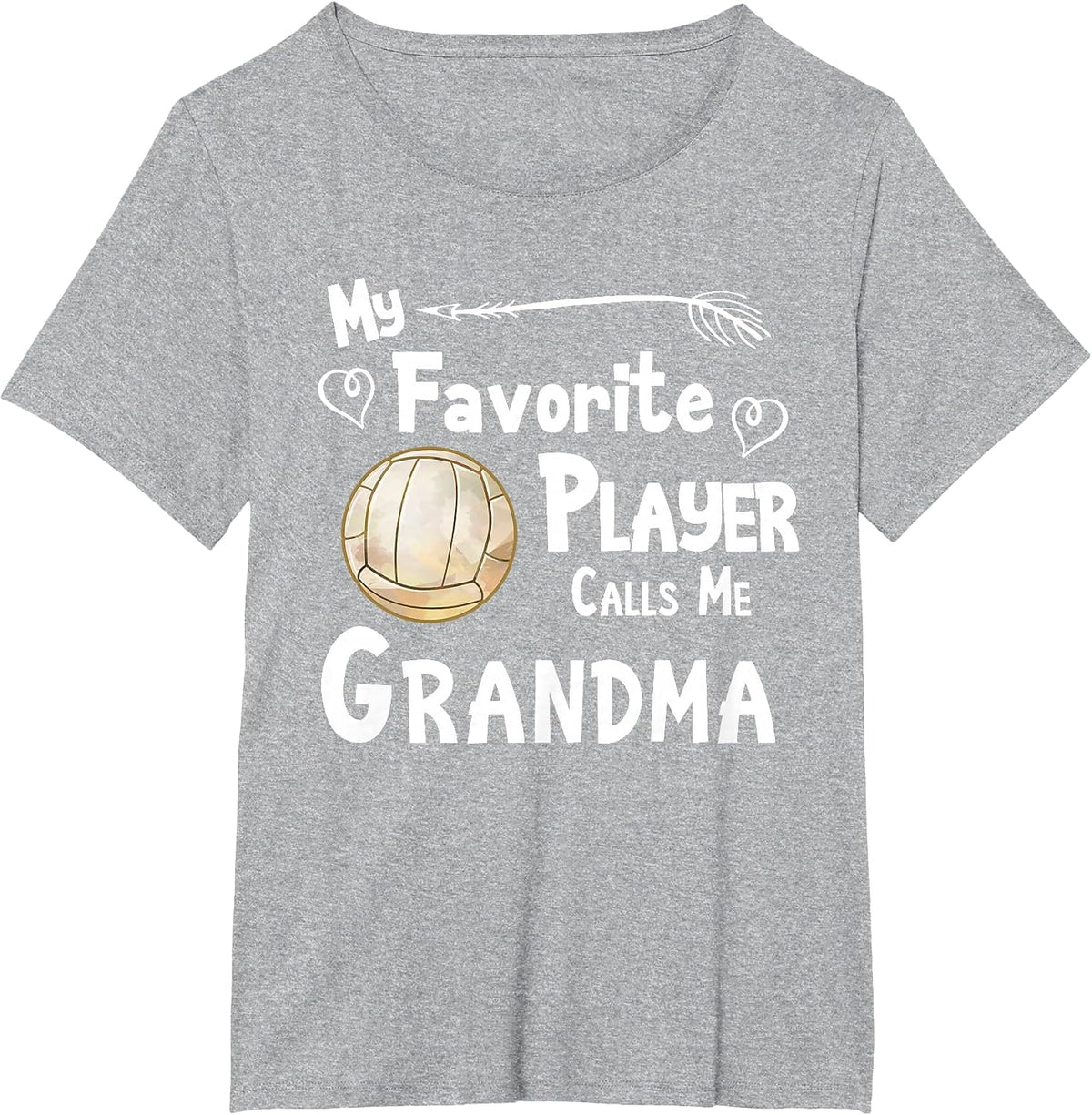 Grandma Volleyball Game Fan Sports Favorite Player T-Shirt - Heather Grey