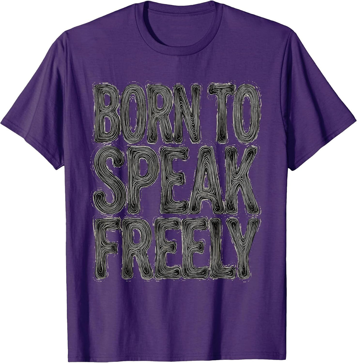 Men's Born to Speak Freely Free Speech Design T-Shirt - Purple