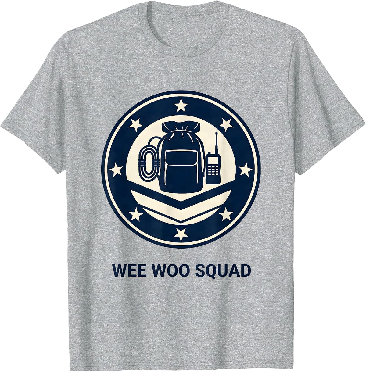 Men's Wee Woo Squad EMS Paramedic EMT Crew Gag Humor T-Shirt - Heather Grey