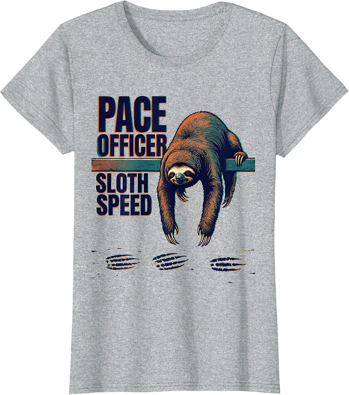 Women's Pace Officer Sloth Speed Funny Sloth Lover Gift Humor T-Shirt - Heather Grey