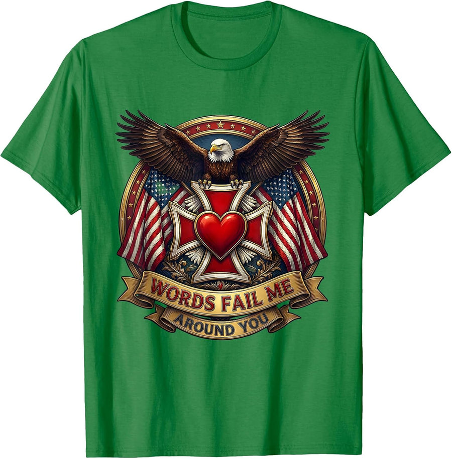 Men's I Just Cant Flirt Words Fail Me Around You T-Shirt - Kelly Green