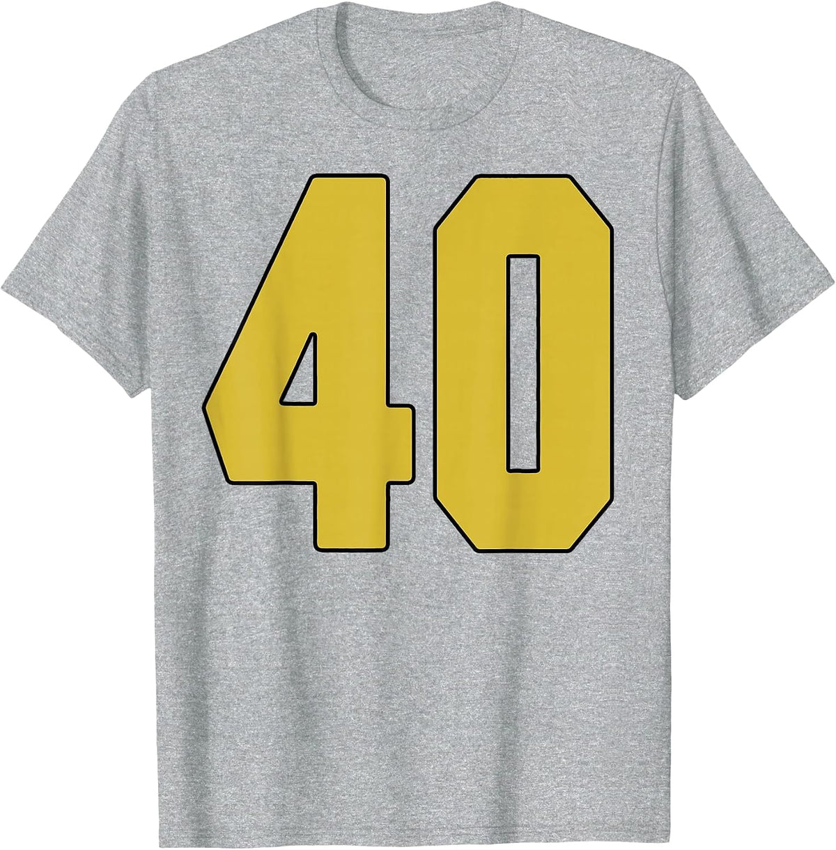 Old Gold Black Number 40 Jersey Player Uniform #40 T-Shirt - Heather Grey