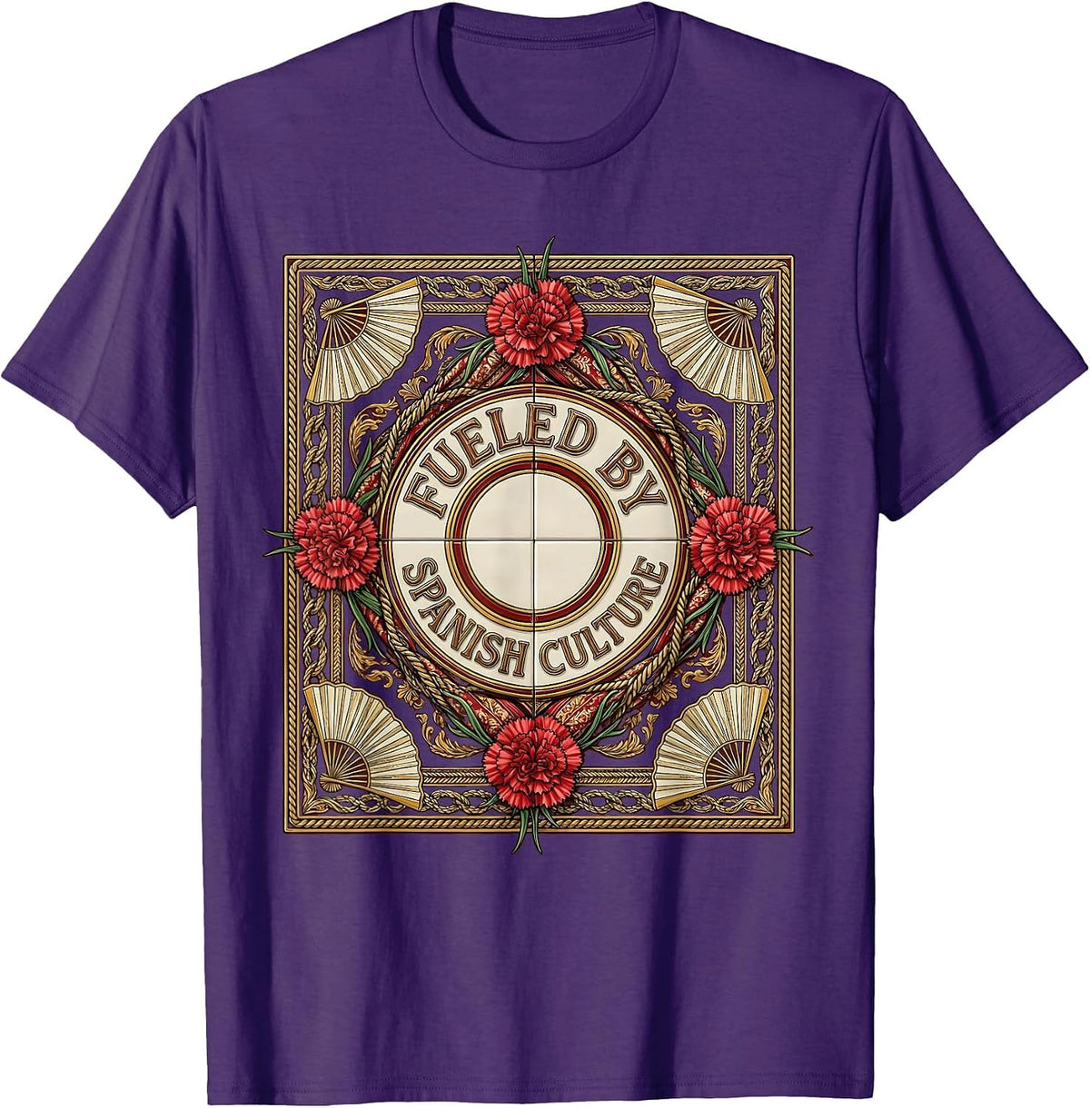 Fueled by Spanish Culture Heritage Month Design T-Shirt - Purple