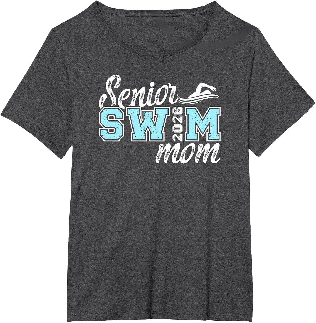 Swim Senior Mom 2026 Swimming Senior Mother 2026 T-Shirt - Dark Heather Grey
