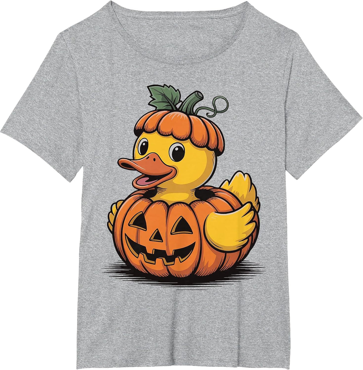 Rubber Duck Pumpkin Halloween T-Shirt - Heather Grey