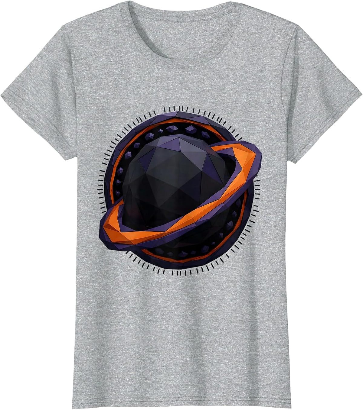 Black Hole Diagram Low Poly Space Science Enthusiast T-Shirt - Heather Grey
