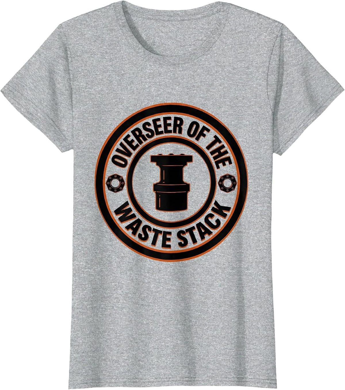 Women's Overseer of the Waste Stack Funny Plumber Pipefitter Dad T-Shirt - Heather Grey