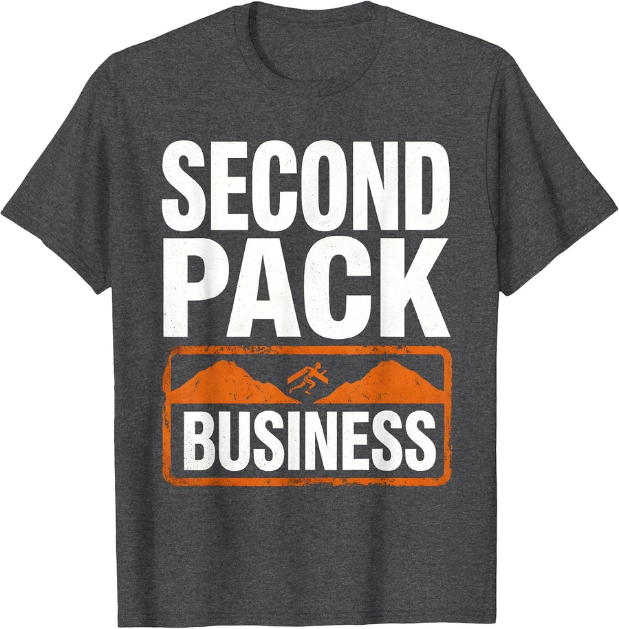 Men's Second Pack Business Funny Cross Country Runner Gift T-Shirt - Dark Heather Grey