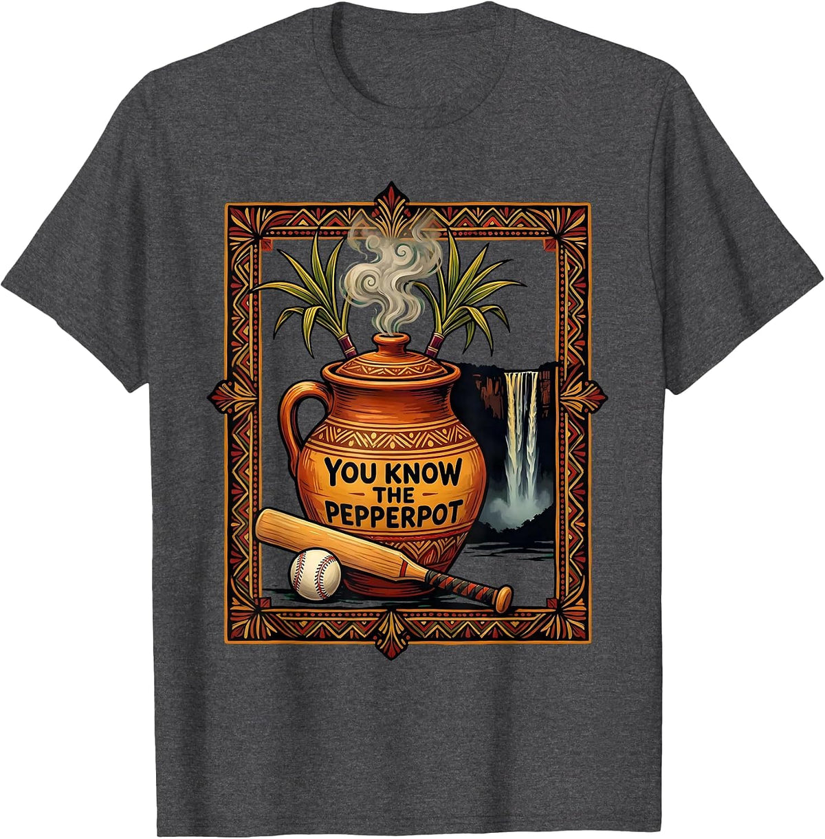 You Know The Pepperpot Folk Art Guyanese National Pride T-Shirt - Dark Heather Grey