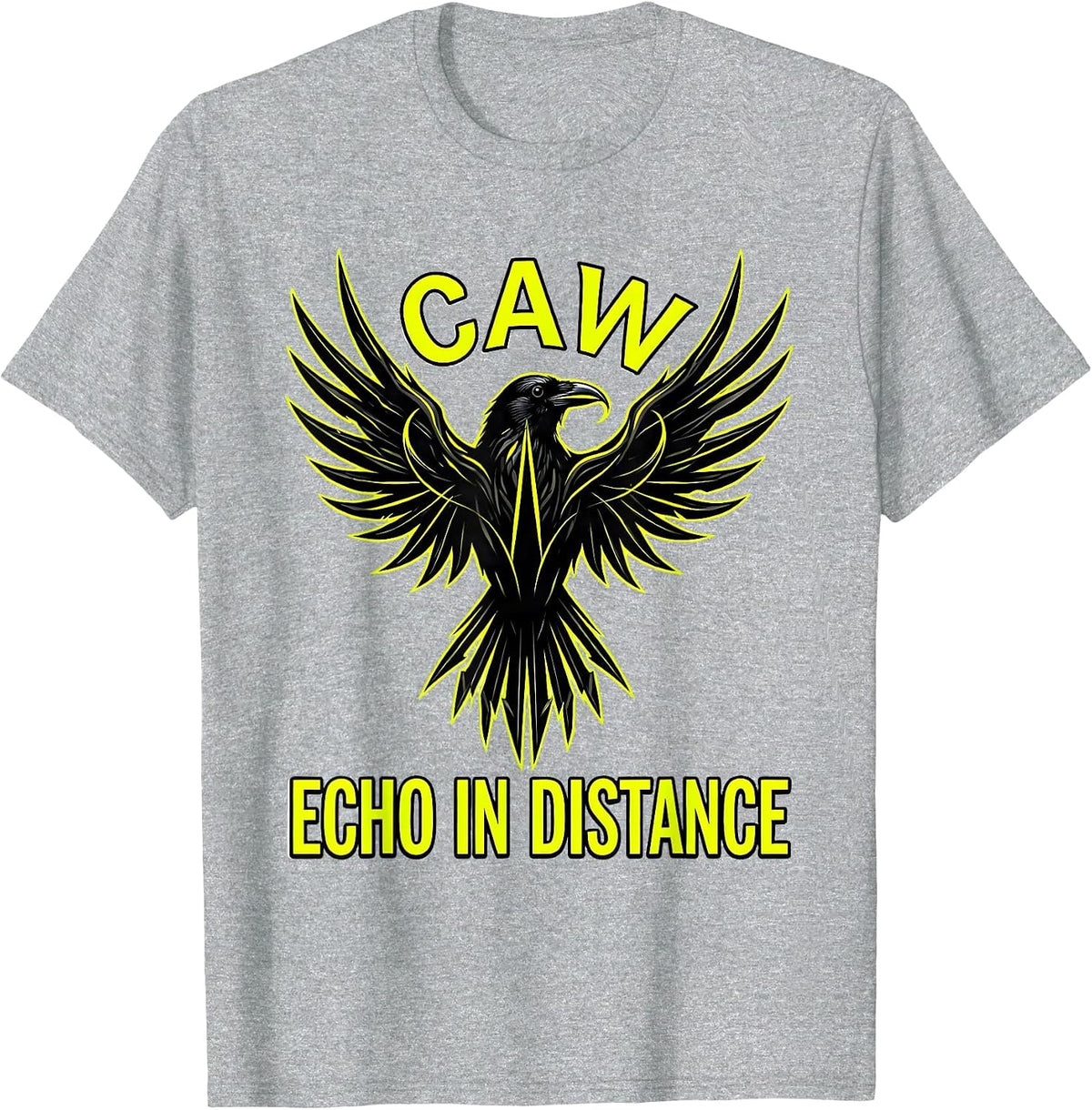 Men's Caw Echo In Distance Crow Nature Design T-Shirt - Heather Grey