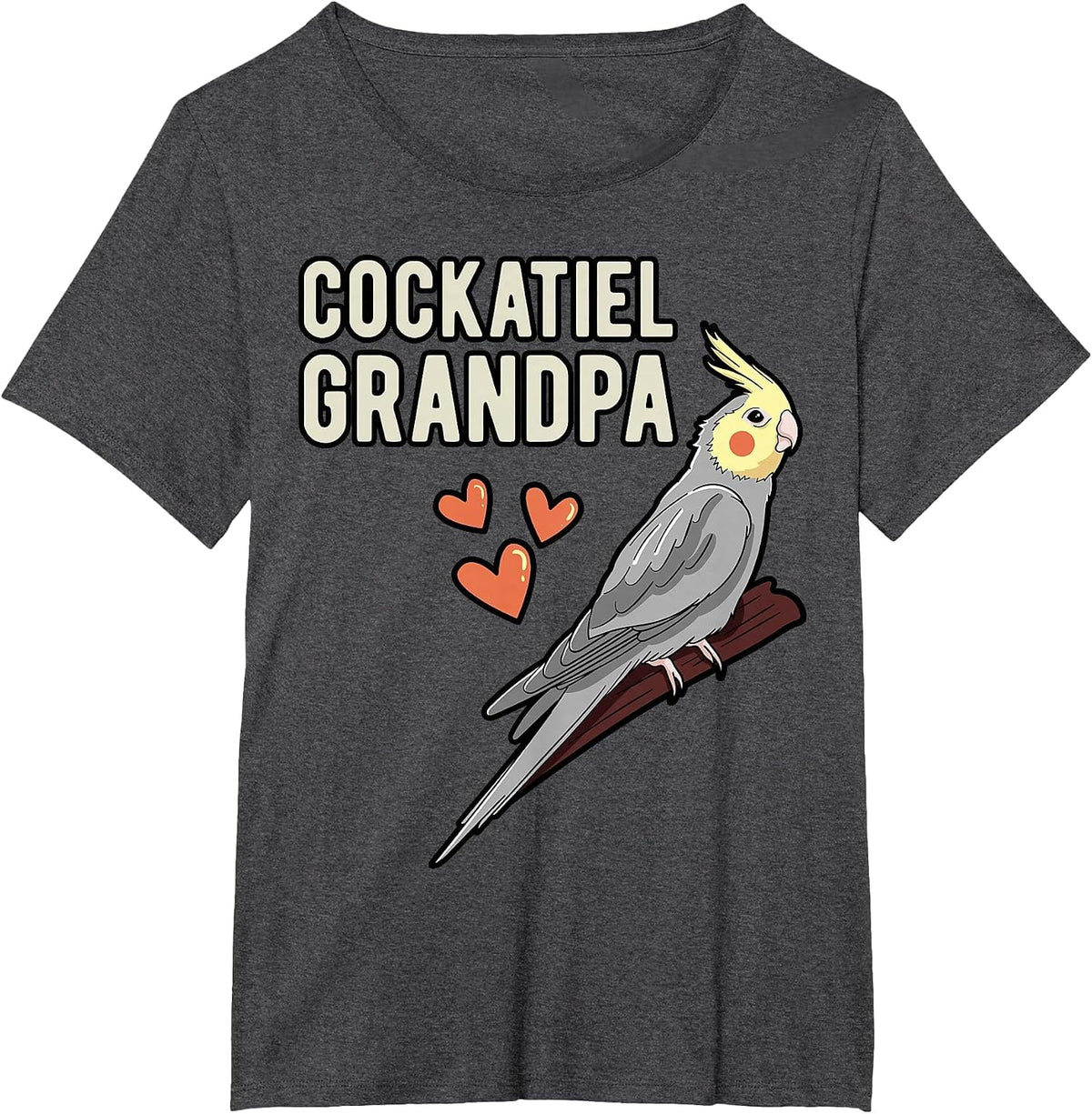 Cockatiel Grandpa Parrot Owner Grandfather Cockatoo Pet Bird T-Shirt - Dark Heather Grey