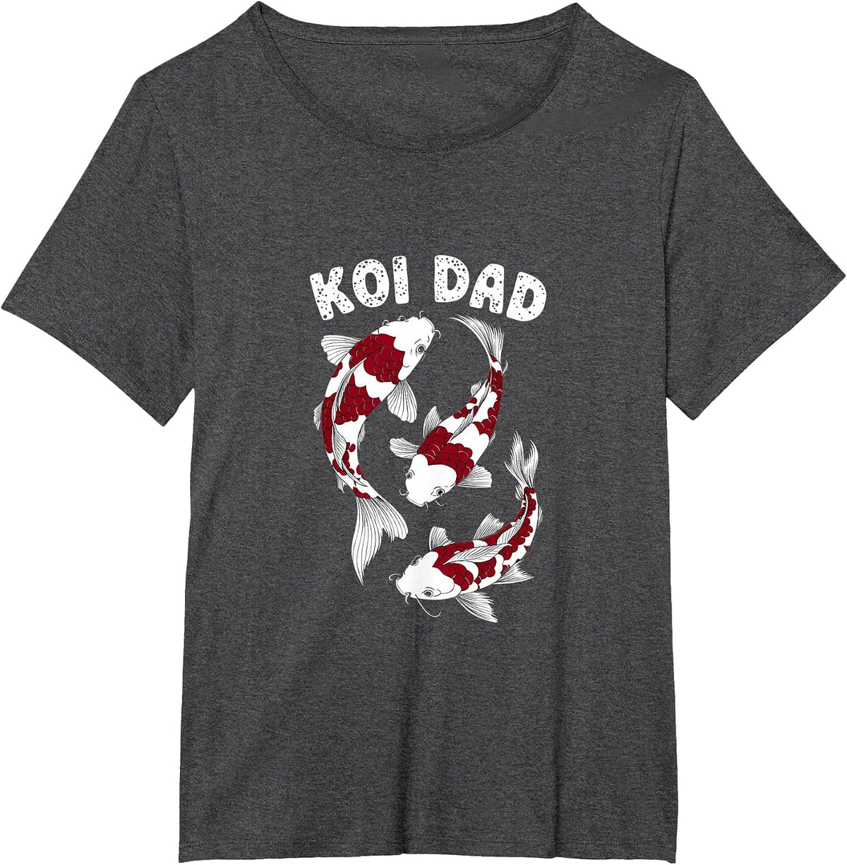 Koi Dad Funny Japanese Koi Fish Lover T-Shirt - Dark Heather Grey