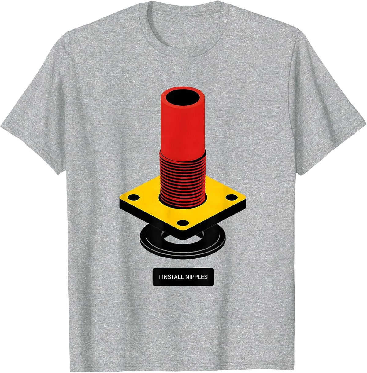 Men's I Install Nipples Funny Plumber Pipefitter Steamfitter Gift T-Shirt - Heather Grey