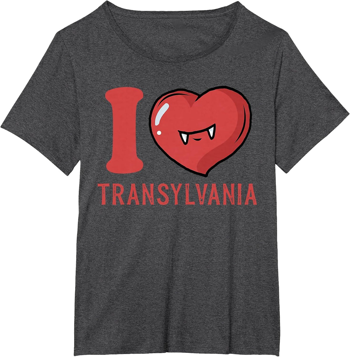 I Love Transylvania Funny Halloween T-Shirt - Dark Heather Grey