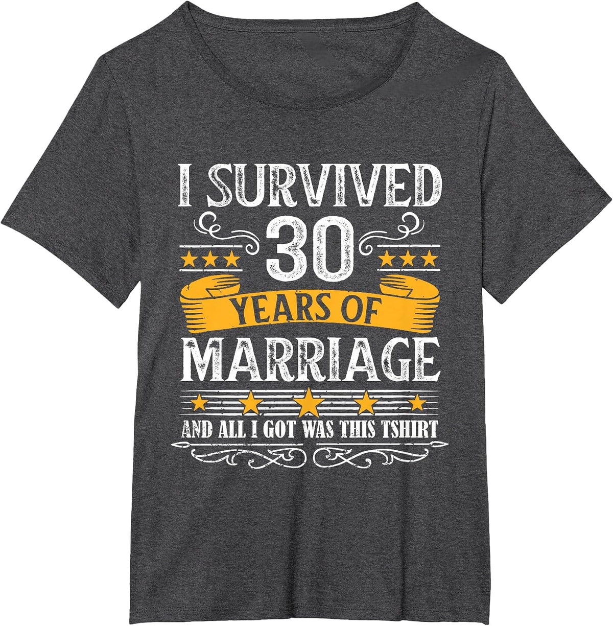 30th Wedding Anniversary Shirt Couples Husband Wife 30 Years T-Shirt - Dark Heather Grey