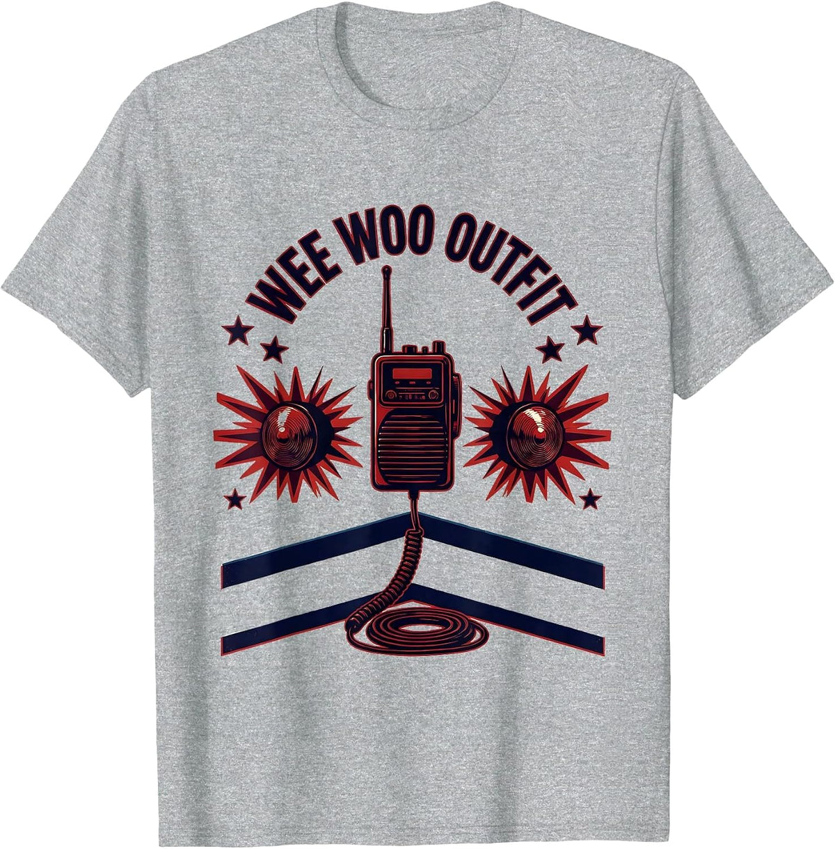 Men's Wee Woo Outfit Screenprint Paramedic EMT Gag Humor T-Shirt - Heather Grey