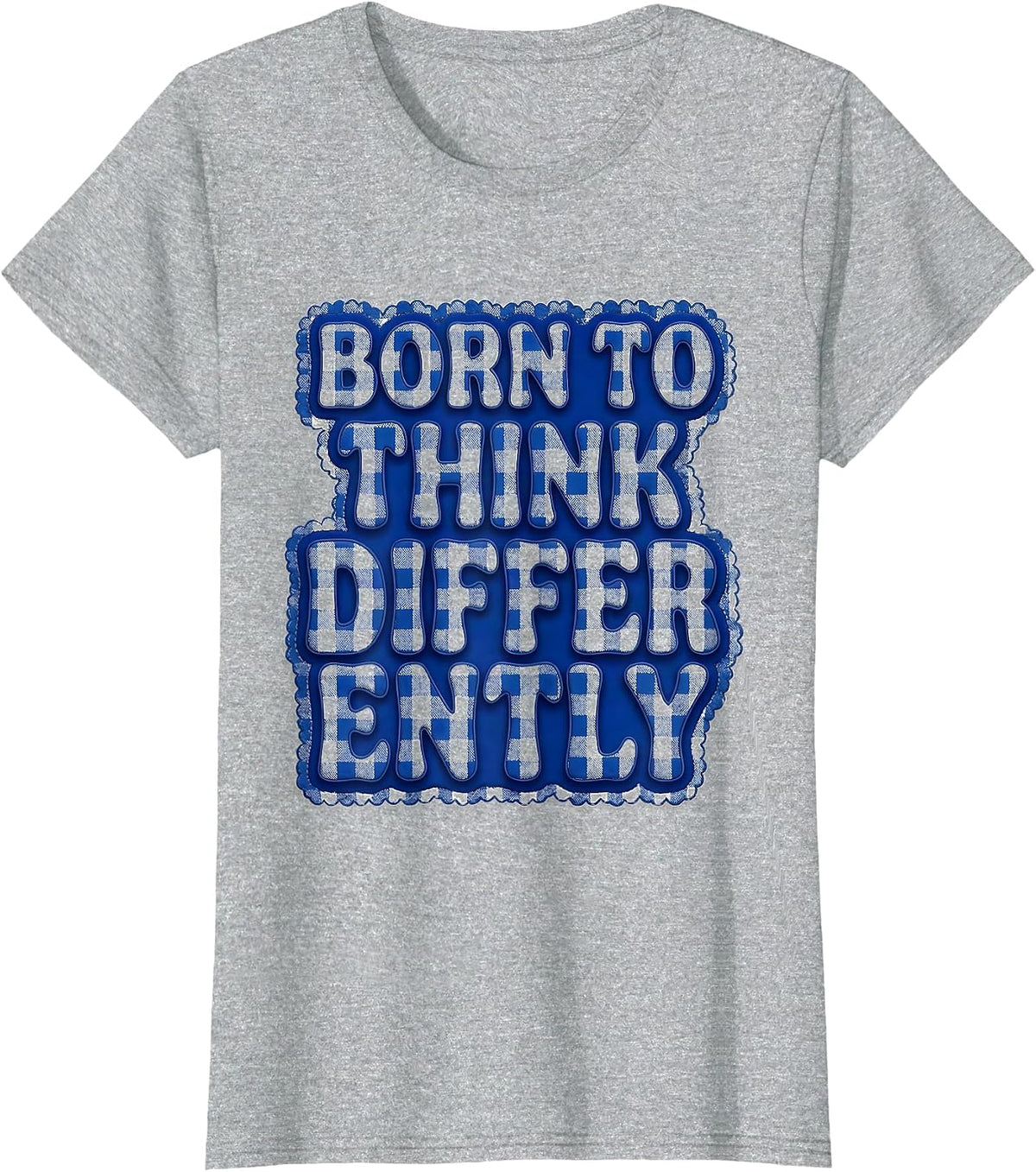 Born to Think Differently Dyslexia Awareness Design T-Shirt - Heather Grey
