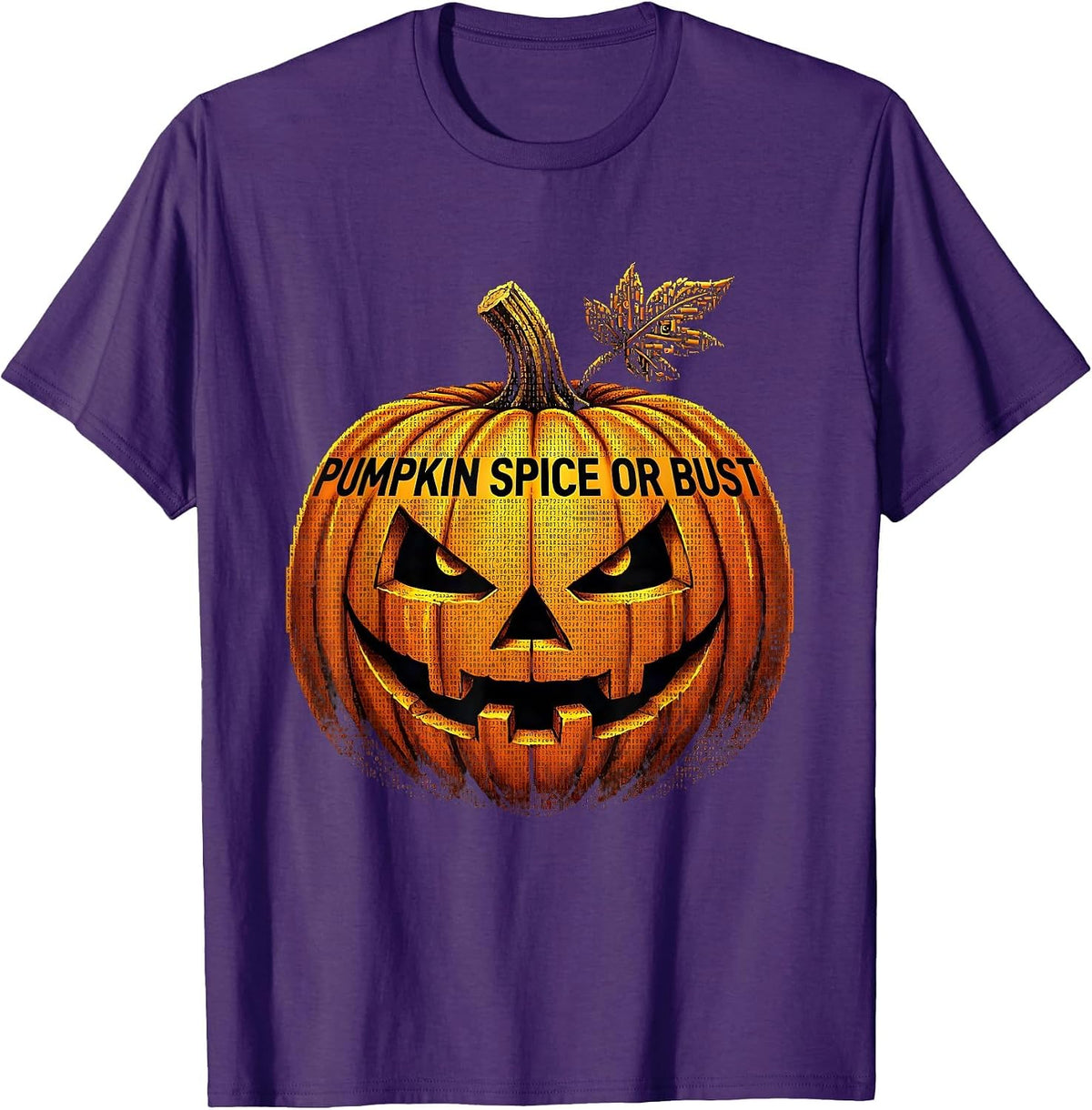 Pumpkin Spice Or Bust Fall Season Design T-Shirt - Purple