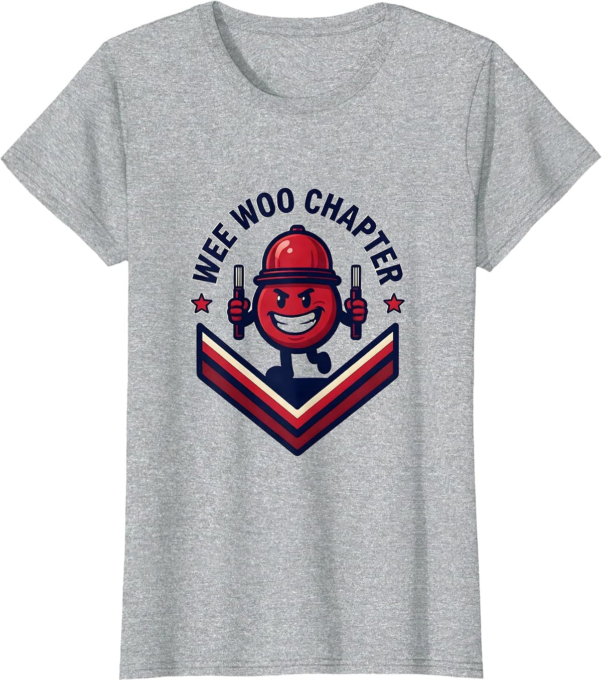 Wee Woo Chapter Funny EMT Paramedic EMS Crew Gag Humor T-Shirt - Heather Grey