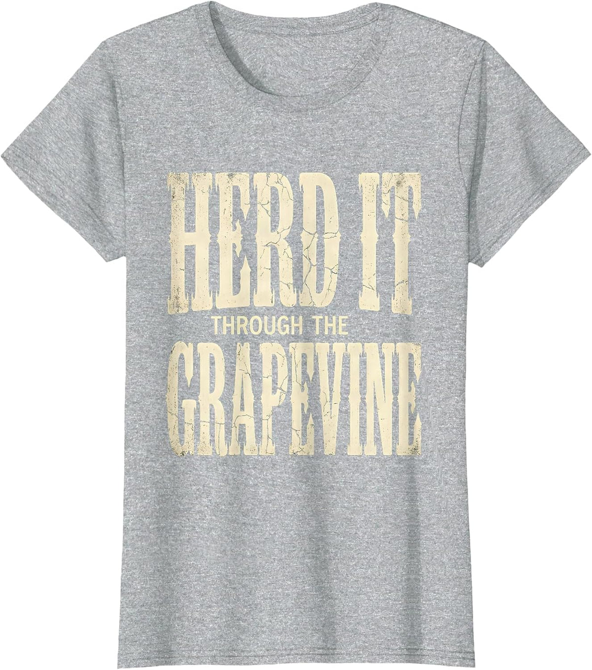 Herd It Through The Grapevine Goat Design T-Shirt - Heather Grey