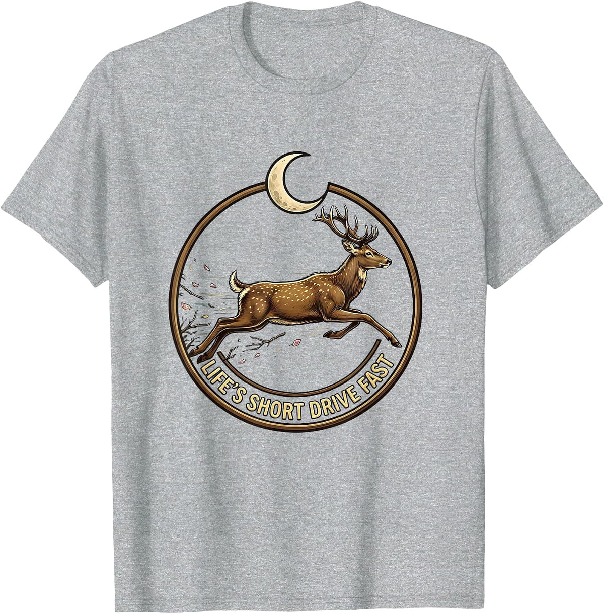 Men's Life's Short Drive Fast Car Enthusiast Design T-Shirt - Heather Grey