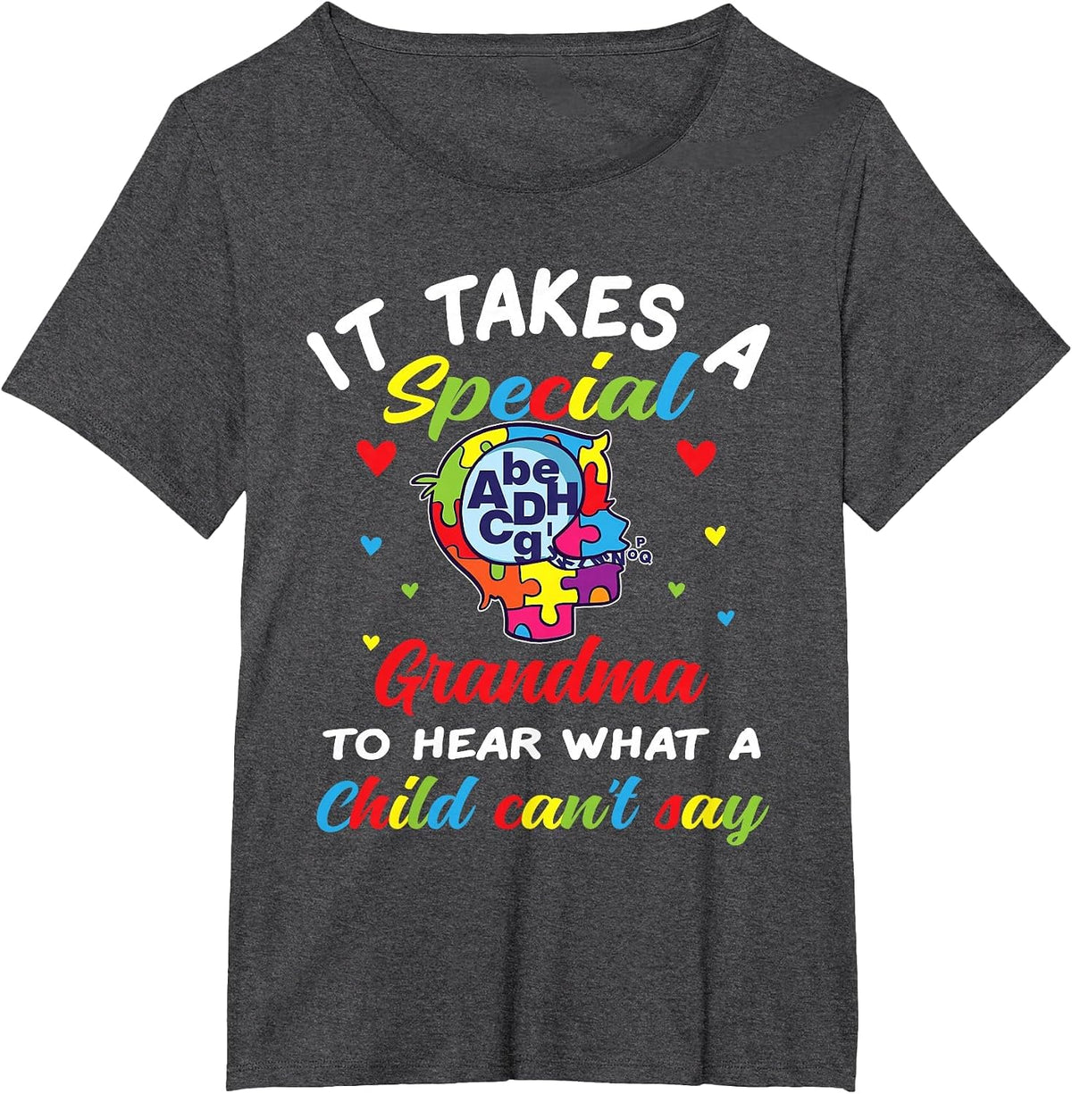 Autism Grandma Gram T-Shirt - Dark Heather Grey