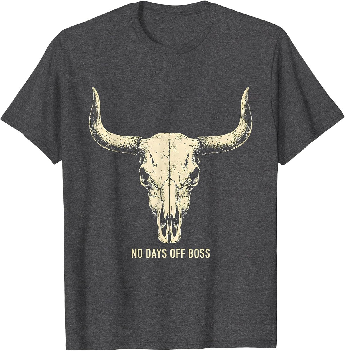 Men's No Days Off Boss Hustle Graphic Design T-Shirt - Dark Heather Grey