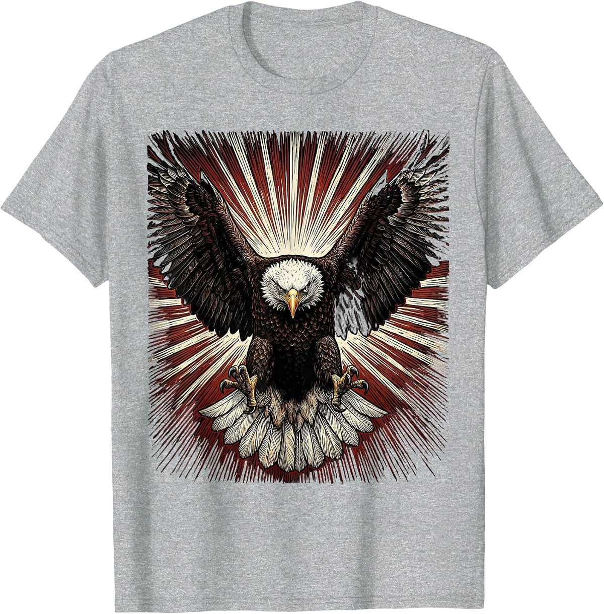 Men's 250th Anniversary USA Bald Eagle Sunburst Design T-Shirt - Heather Grey