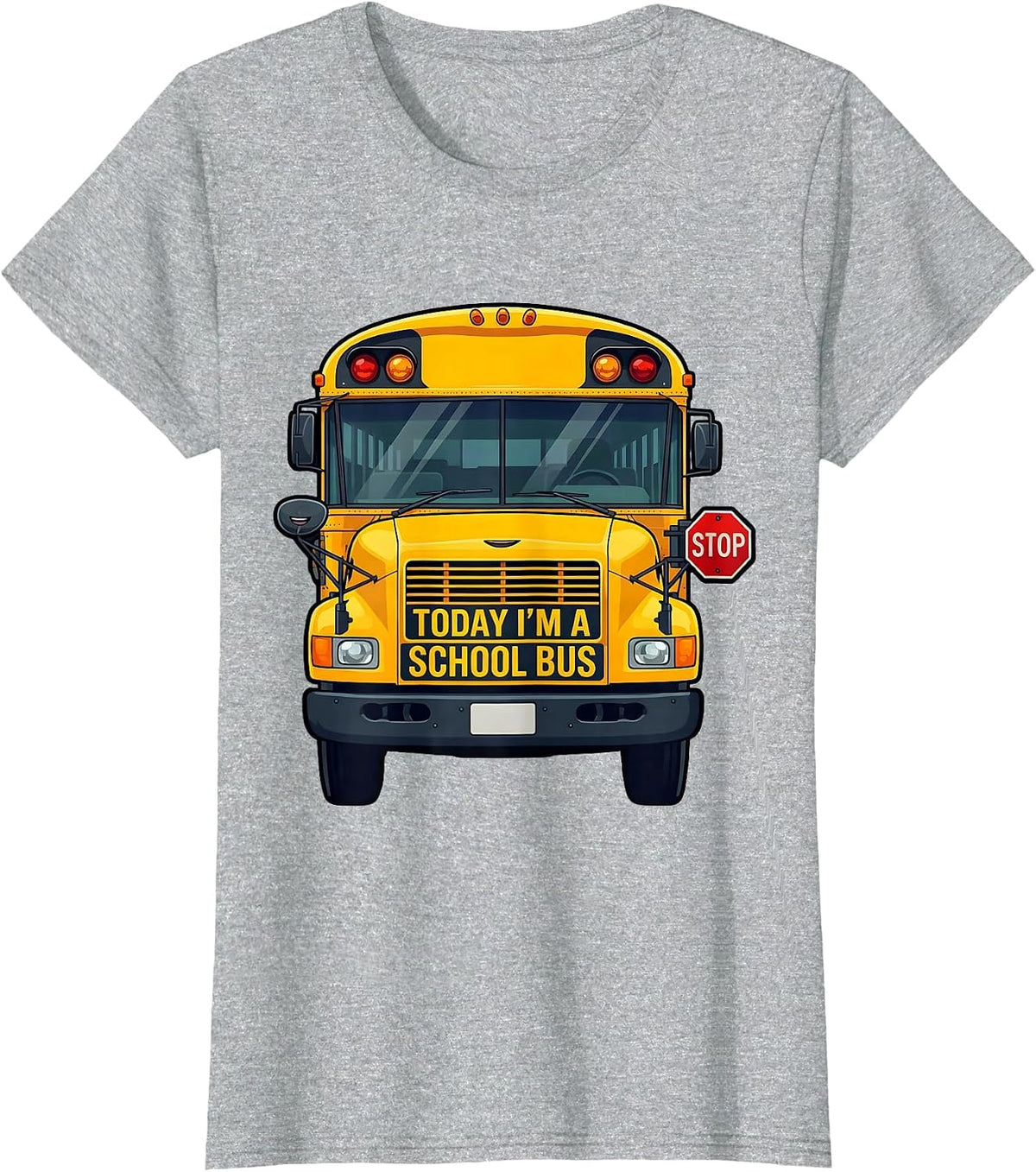 Today I'm A School Bus Funny Halloween Costume School Driver T-Shirt - Heather Grey