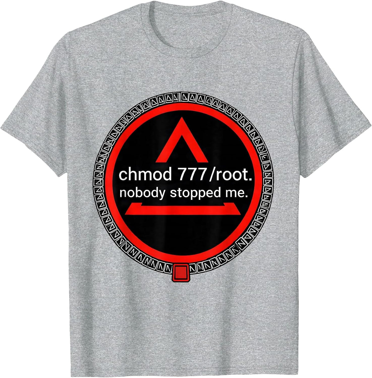 Men's chmod 777 /root. nobody stopped me. Nerdy Linux Open-Source T-Shirt - Heather Grey