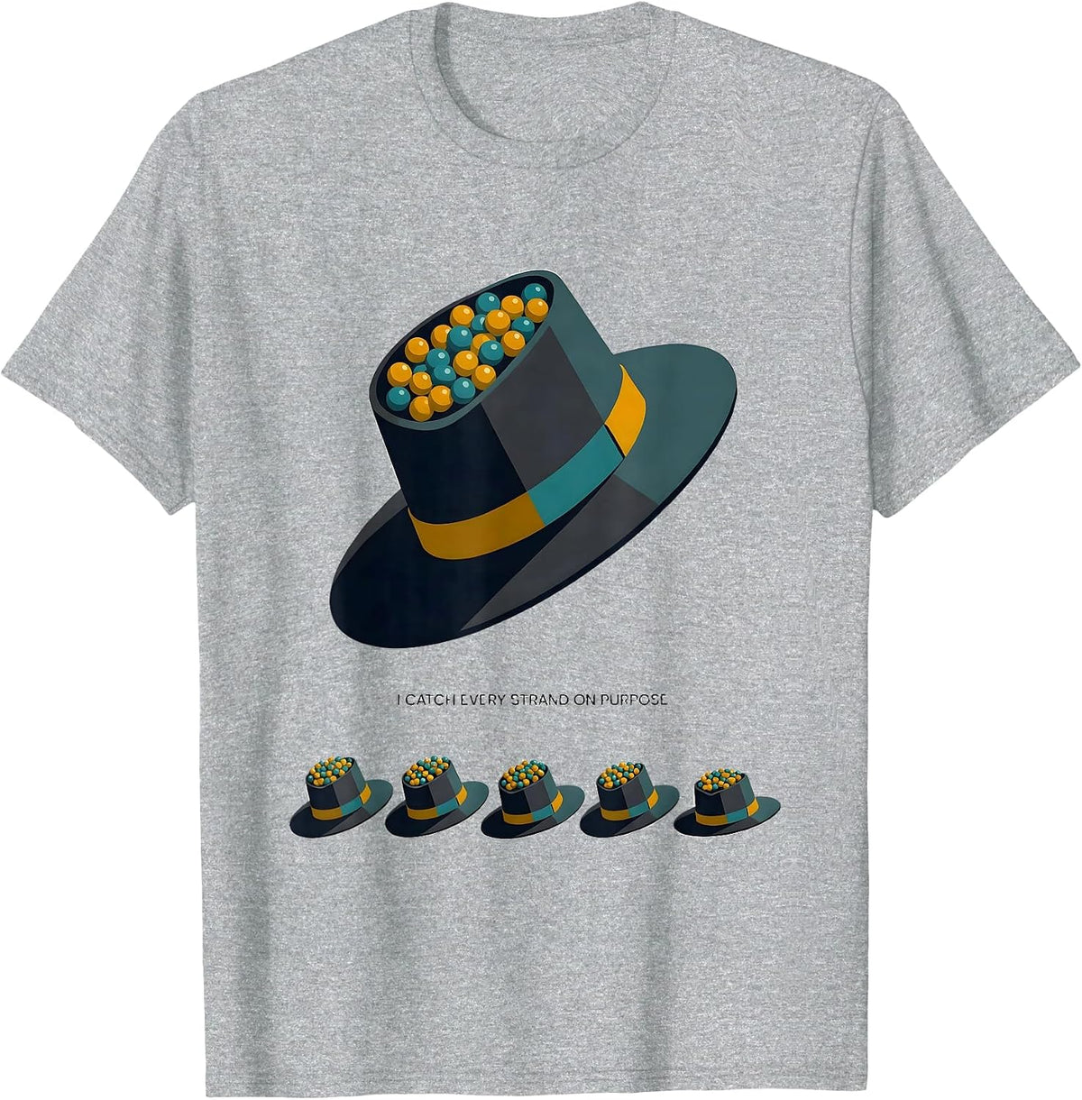 Men's I Catch Every Strand On Purpose Midcentury Modern Mardi Gras T-Shirt - Heather Grey
