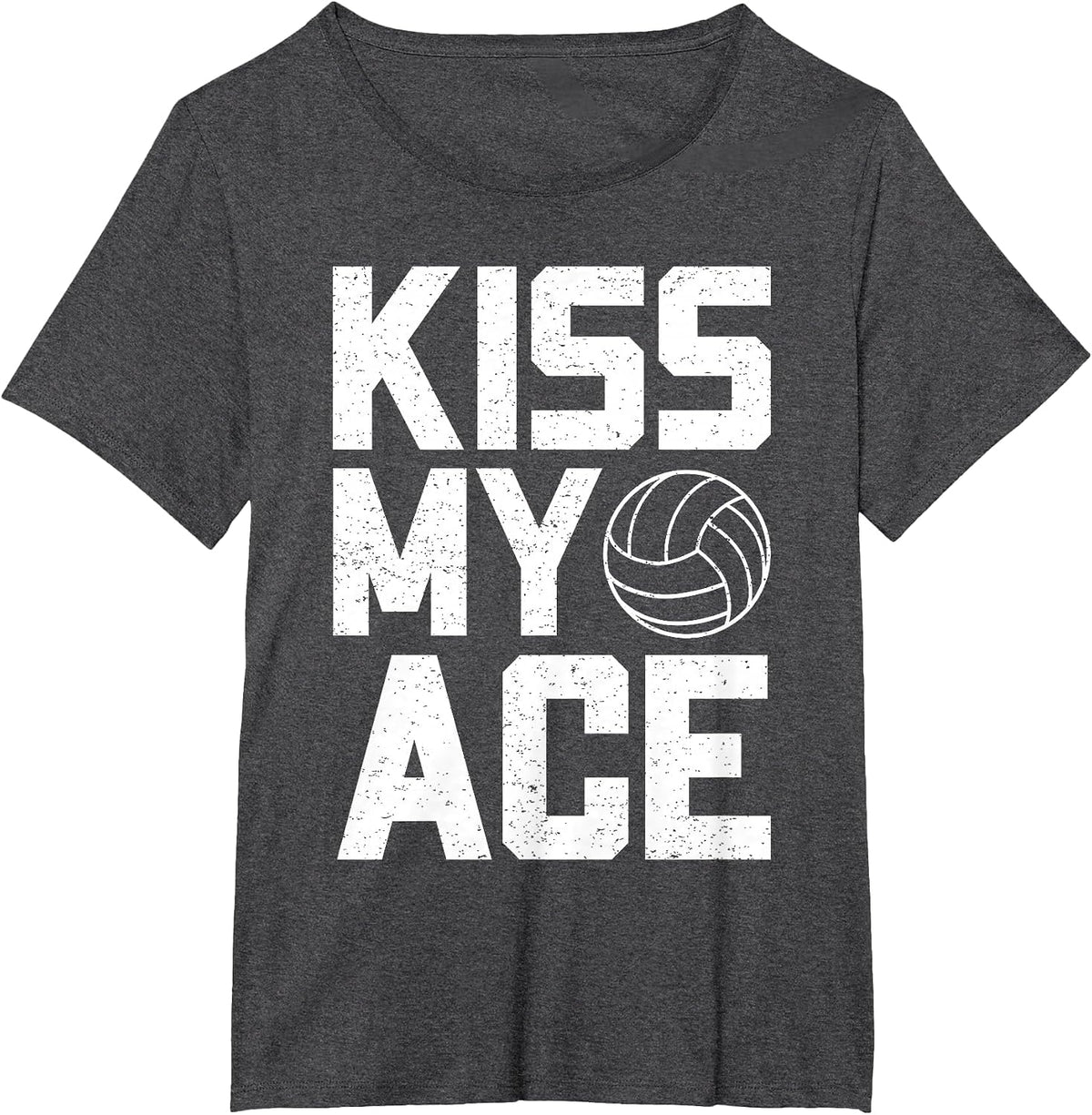 Funny Volleyball Kiss My Ace T-Shirt - Dark Heather Grey