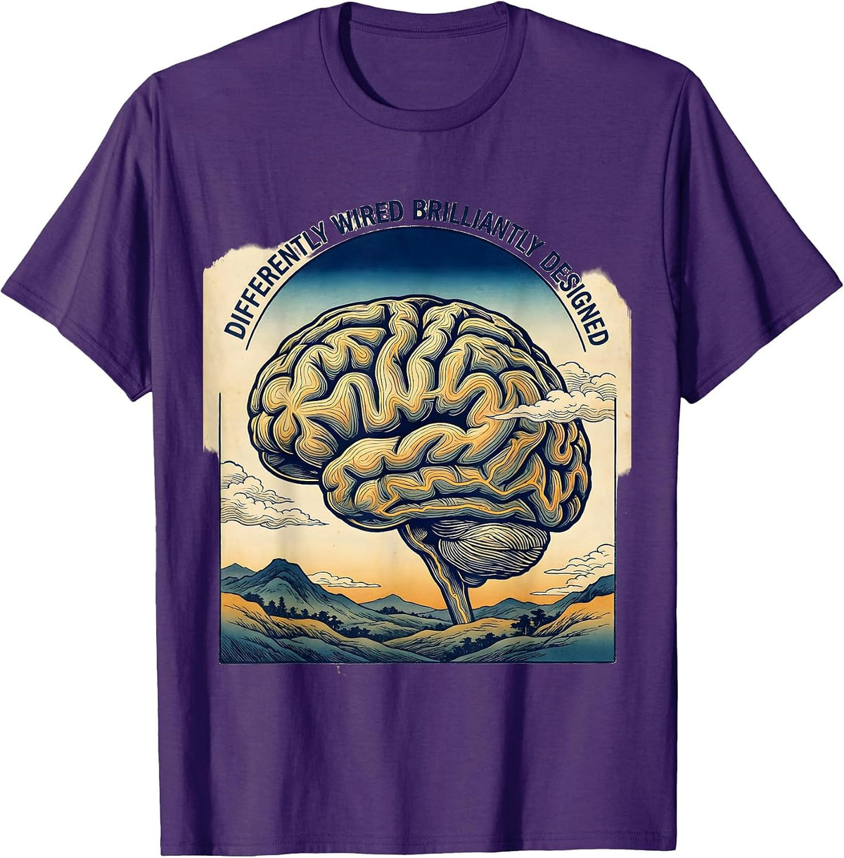 Differently Wired Brilliantly Designed Dyslexia T-Shirt - Purple