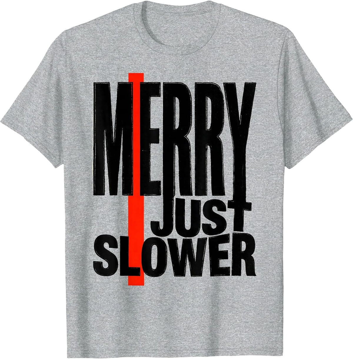Men's Merry, Just Slower Funny Sloth Lover Christmas Ugly Sweater T-Shirt - Heather Grey