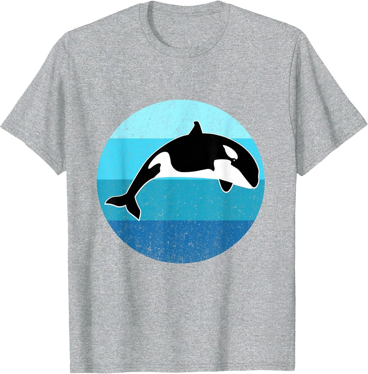 Orca Whale Whale Ocean Animal Retro Cetacean Lover T-Shirt - Heather Grey