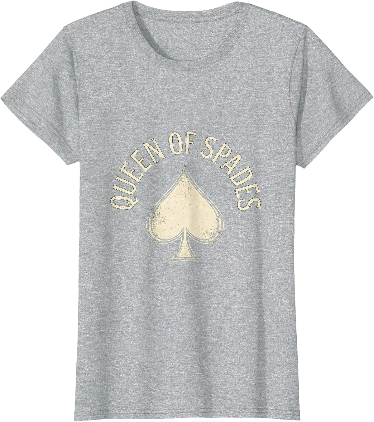 Queen Of Spades Vintage Poker Player Casino Gambler T-Shirt - Heather Grey