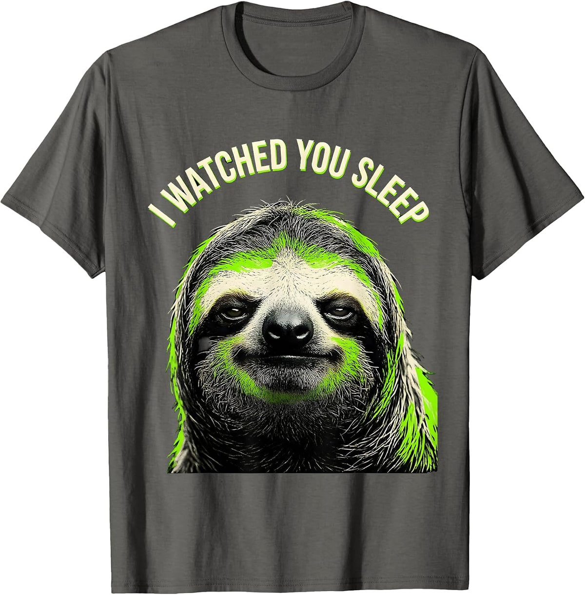 I Watched You Sleep Funny Sloth Meme Bootleg Internet Humor T-Shirt - Asphalt Grey
