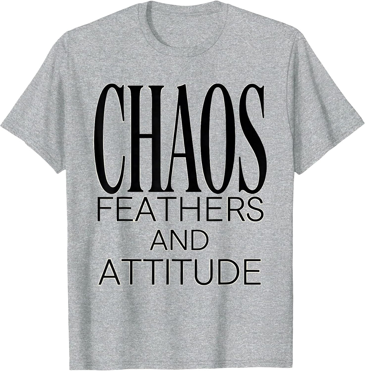 Men's Chaos Feathers and Attitude Crow Design T-Shirt - Heather Grey