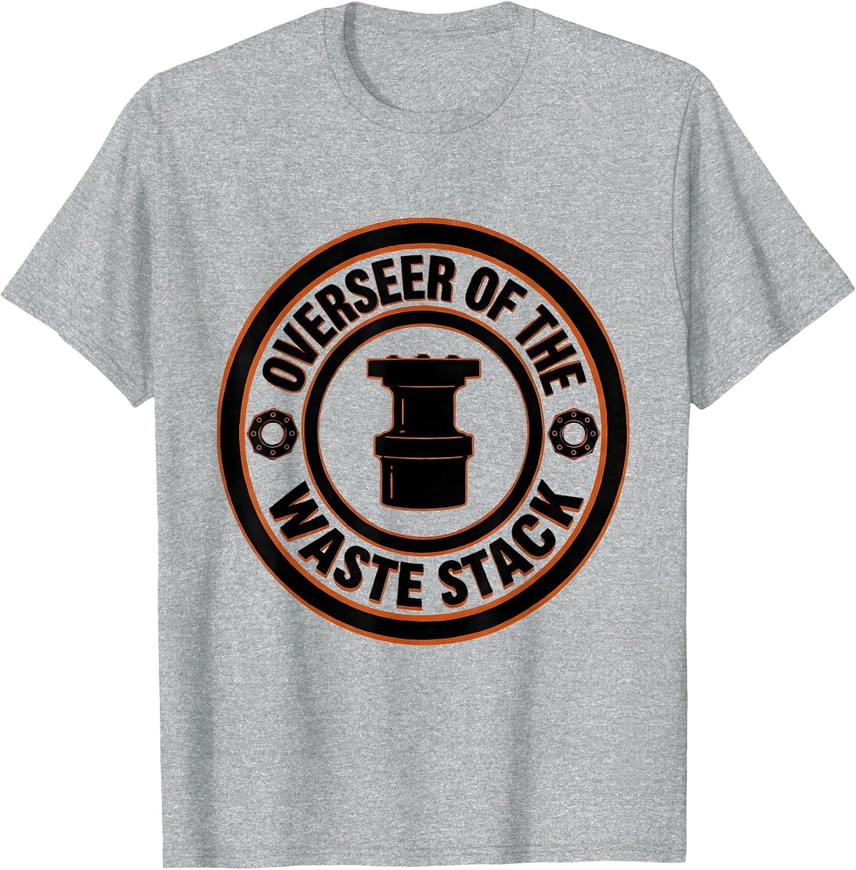 Men's Overseer of the Waste Stack Funny Plumber Pipefitter Dad T-Shirt - Heather Grey